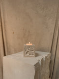 PORTLAND LIMESTONE OAK CANDLE HOLDER
